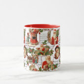 Jolly Vintag Santa, Holly & Music Collage Tasse (Zentrum)