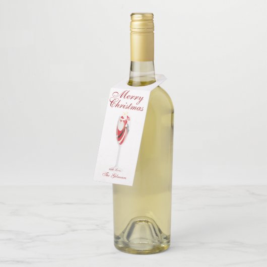 Jolly Weihnachten Gefallen mit Weihnachtsmann Wint Flaschenanhänger (Angewinkelt)