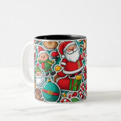 Jolly Weihnachts-Tasse Chaos! Zweifarbige Tasse (Vorderseite Links)
