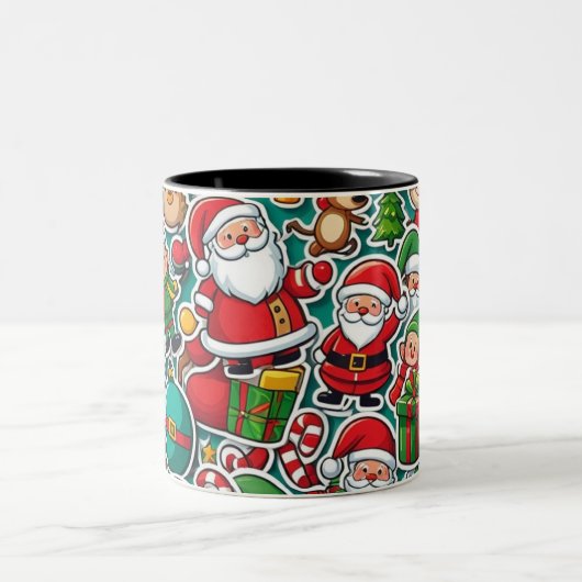 Jolly Weihnachts-Tasse Chaos! Zweifarbige Tasse (Mittel)