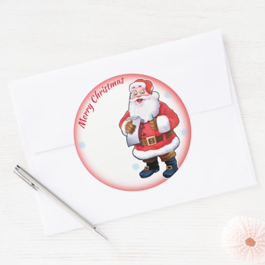 Jolly Weihnachtsblatt Runder Aufkleber (Umschlag)