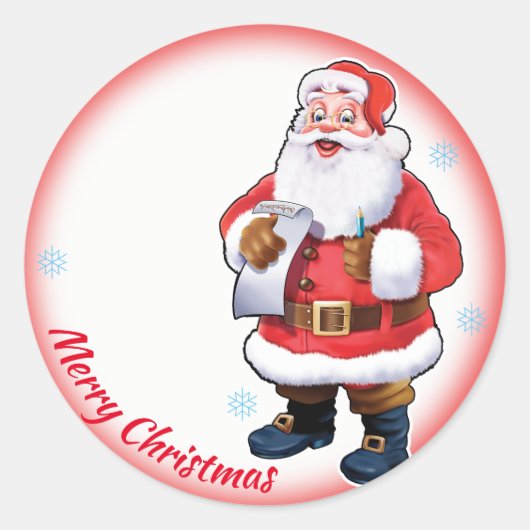 Jolly Weihnachtsblatt Runder Aufkleber (Vorderseite)