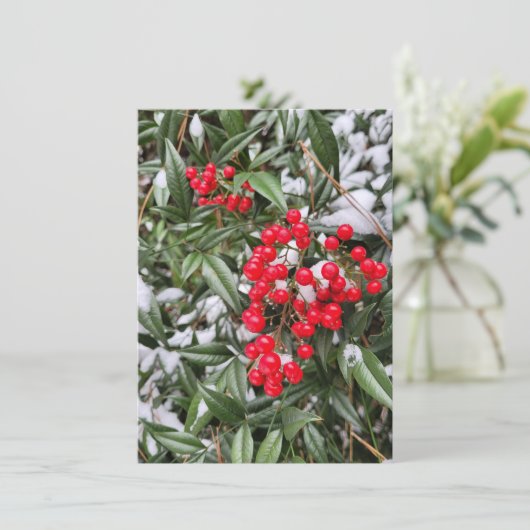 Jolly Winter Berry Weihnachtskarte (Stehend Vorderseite)