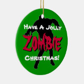 Jolly Zombie Weihnachten Custom Ornament (grün) (Rechts)