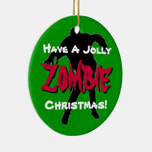 Jolly Zombie Weihnachten Custom Ornament (grün) (Rechts)