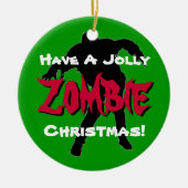 Jolly Zombie Weihnachten Custom Ornament (grün) (Vorne)