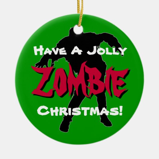 Jolly Zombie Weihnachten Custom Ornament (grün) (Vorne)