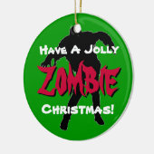 Jolly Zombie Weihnachten Custom Ornament (grün) (Links)