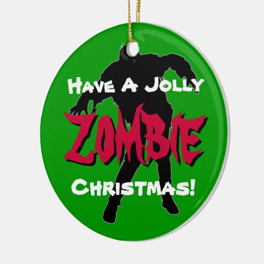 Jolly Zombie Weihnachten Custom Ornament (grün) (Links)