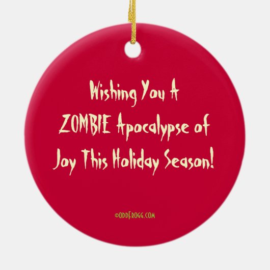 Jolly Zombie Weihnachten Custom Ornament (grün) (Hinten)