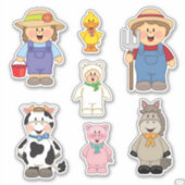 JollyKins Barnyard Buddies (Set von 7 Jahren) Aufkleber (Vorderseite)