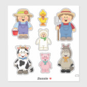 JollyKins Barnyard Buddies (Set von 7 Jahren) Aufkleber (Blatt)