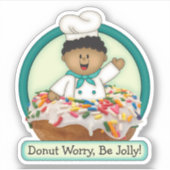 JollyKins Donut Grün Aufkleber (Vorderseite)