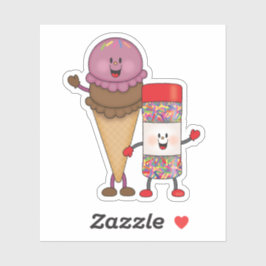 JollyKins Eiscreme und Sprinklen Aufkleber