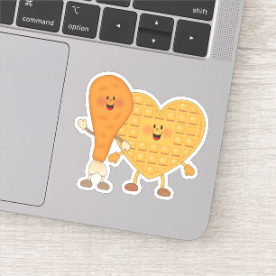 JollyKins Hühnchen und Waffeln Aufkleber