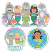 JollyKins Mermaid (Set von 3 Jahren) Aufkleber (Vorderseite)