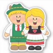 JollyKins Octoberfest Couple Aufkleber (Vorderseite)