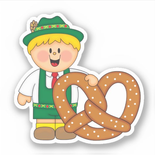 JollyKins Octoberfest Pretzel Boy Aufkleber (Vorderseite)