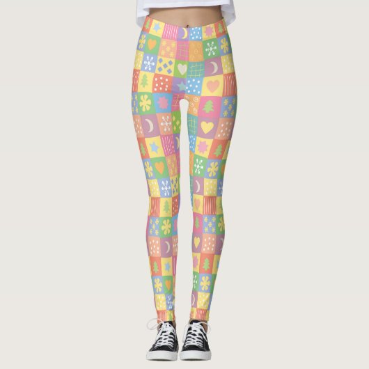 JollyKins Pastel Patchwork Leggings (Vorderseite)