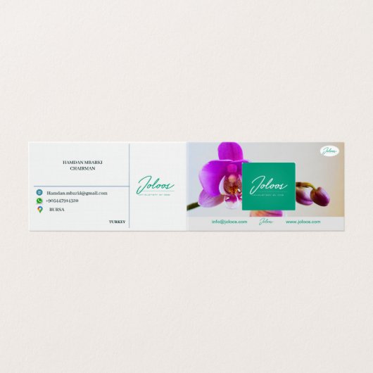 JOLOOS FOLGENDE GESCHÄFTSKARTE VISITENKARTEN (Außenseite Aufgefaltet)