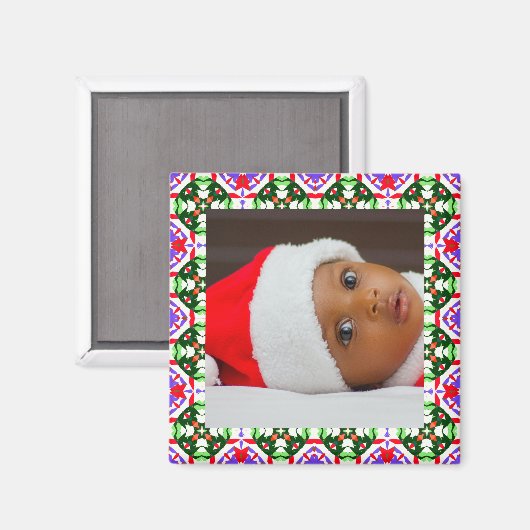 Joly and Festive Christmas Foto Picture Frame M Magnet (Vorderseite/Rückseite)