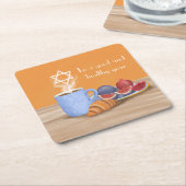 Jom Kippur Break-the-Fast: Kaffee, Granatäpfel Rechteckiger Pappuntersetzer (angewinkelt)