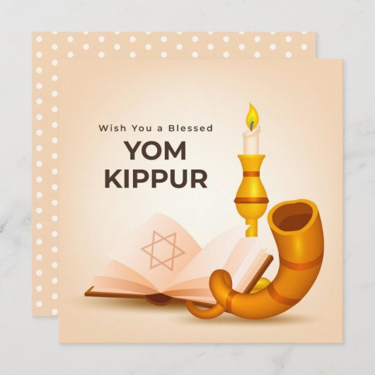 Jom-Kippur-Flachkarte (Vorne/Hinten)