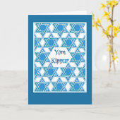 Jom Kippur Gruß-Karte - Davidsstern Muster Karte (Gelbe Blume)