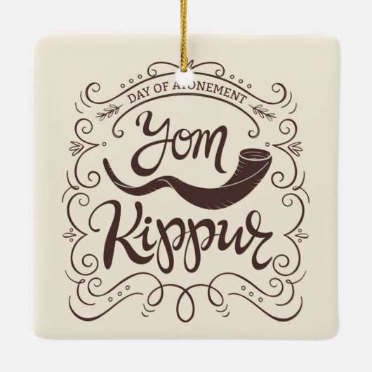 Jom Kippur-Keramik Keramikornament (Rückseite)