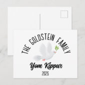 Jom Kippur Personalisierter jüdischer Feiertag Feiertagspostkarte (Vorne/Hinten)