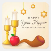 Jom Kippur Quadratischer Aufkleber (Vorderseite)