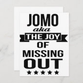 JOMO - Die Freude an vermissten Einladungskarten (Vorne/Hinten)