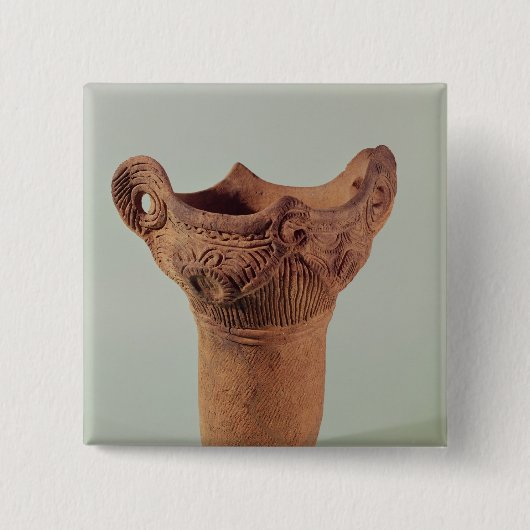 Jomon Vase von der Kanto Provinz Button (Vorderseite)