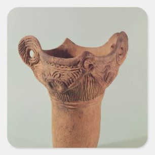 Jomon Vase von der Kanto Provinz Quadratischer Aufkleber