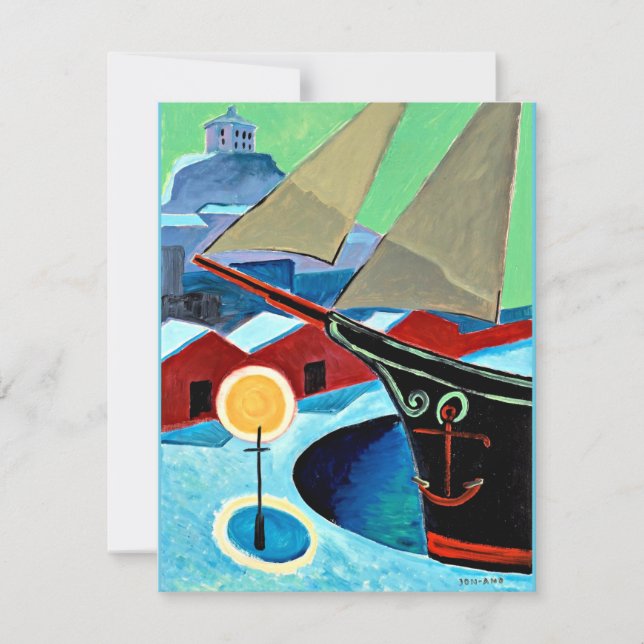 Jon-and - Schiff im Hafen (Vorderseite)