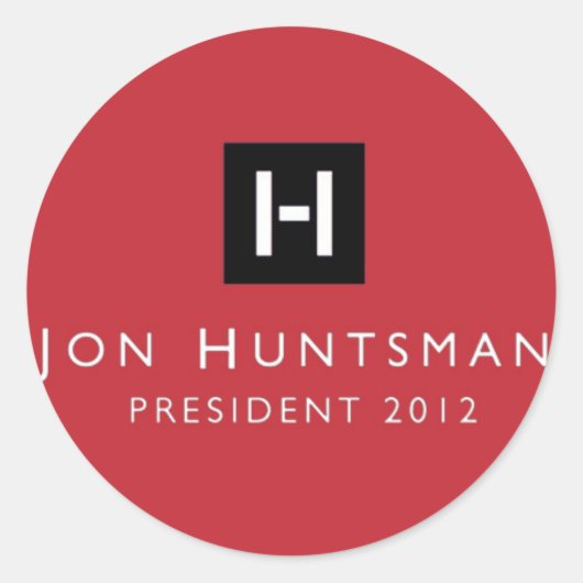 Jon Huntsman 2012 Präsident Runder Aufkleber (Vorderseite)