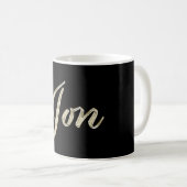 Jon Name whitegold Tasse Teetasse Kaffeetasse (VorderseiteRechts)