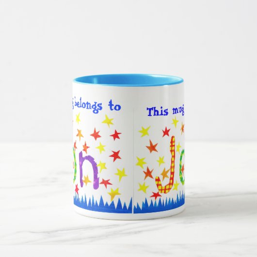 'Jon' Namensspezifische Ringer-Tasse Tasse (Zentrum)