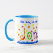 'Jon' Namensspezifische Ringer-Tasse Tasse (Links)