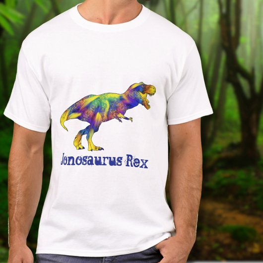 Jon osaurus Funny Running T Rex Dinosaur Art T-Shirt