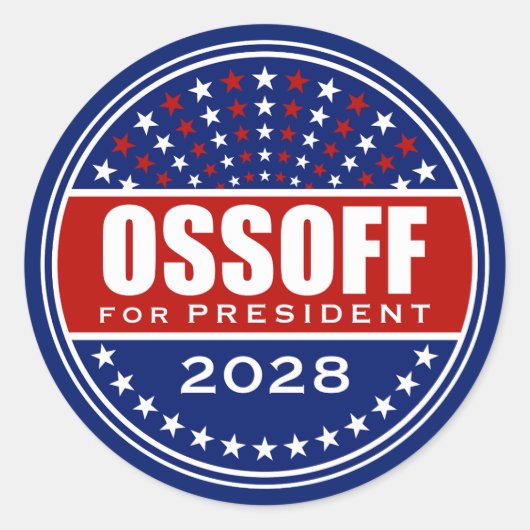 Jon Ossoff für Präsident 2028 Runder Aufkleber (Vorderseite)