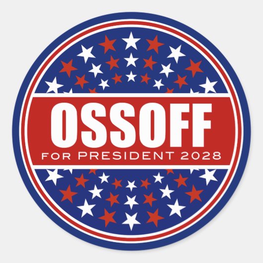 Jon Ossoff für Präsident 2028 Runder Aufkleber (Vorderseite)