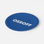 Jon Ossoff Georgia Senat Absturz blauen weißen Par Pappteller (Schrägansicht)