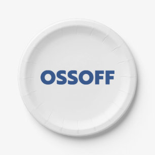 Jon Ossoff Georgia Senat Stichwahl blau weiße Part Pappteller