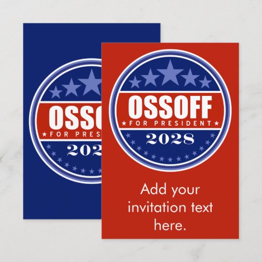 Jon Ossoff Präsident 2028 (Vorne/Hinten)