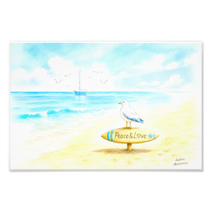 Jon Seagull - Frieden & Liebe  Fotodruck