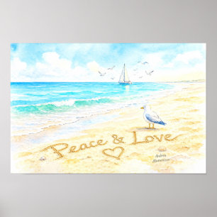 Jon Seagull - Frieden & Liebe  Poster