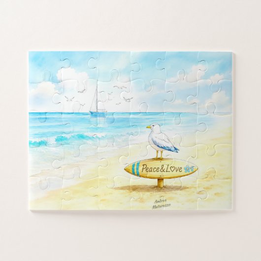 Jon Seagull - Frieden & Liebe Puzzle (Horizontal)