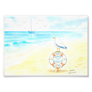 Jon Seagull - Frieden & Liebe retten die Welt Fotodruck