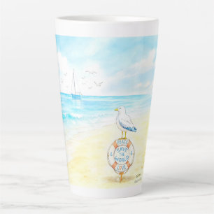 Jon Seagull - Frieden und Liebe retten die Welt Milchtasse